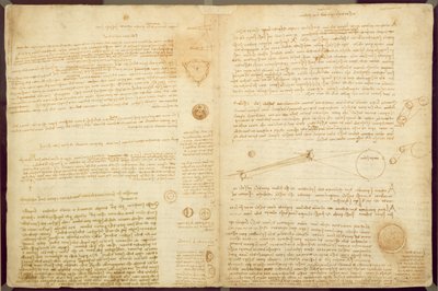 A page from the Codex Leicester, 1508-12 by Leonardo da Vinci